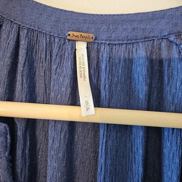Free People Go Lightly Swing Babydoll Boho Blue  Women's Mini Dress Size Small. - Picture 16 of 16